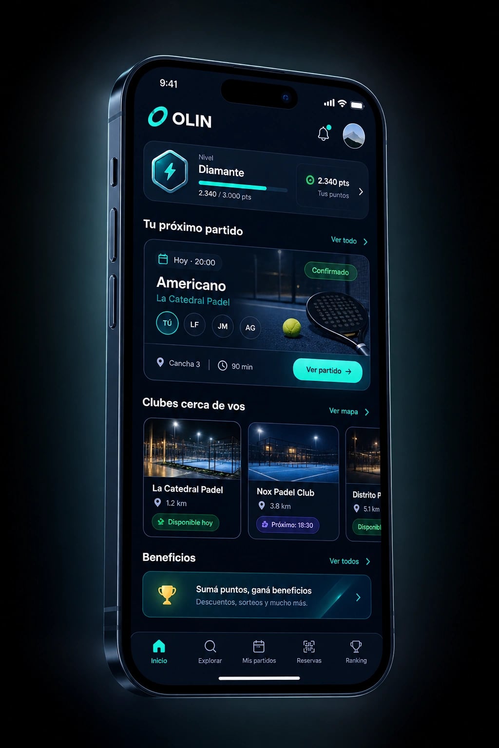 App mobile OLIN · visión del producto